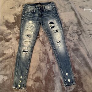 Buckle Black distressed Ankle Skinny Jeans